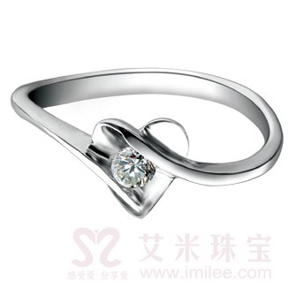 白18K金钻石女戒 DB470A